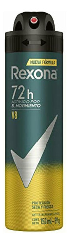Rexona Antitranspirante Men V8 En Aerosol 90 G, Pack Of 1, 1