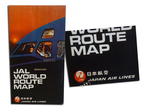 Dante42 Antiguo Mapa Aerolinea Japan Air Lines Avion