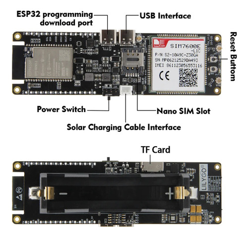Lilygo® Ttgo Sim7600sa-h+esp32 Wrover(4g+wifi+bluetooth+gps)