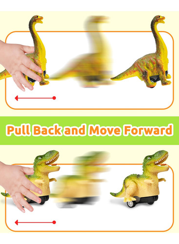 Greingways Paquete De 4 Juguetes De Dinosaurios Para Coches,