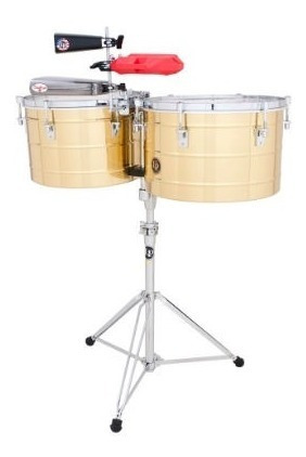 Timbales Lp Thunder15 /16 Laton C/atril, Lp258b