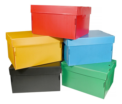 Caja Archivo Cartonplast Lisa Negra - Goldin Papeleria