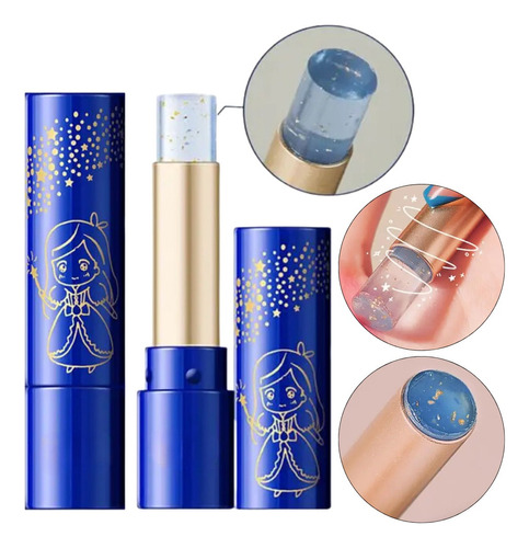 Labial Con 24k Cambia Color Con Temperatura 1pz Hidratante F Color Azul claro