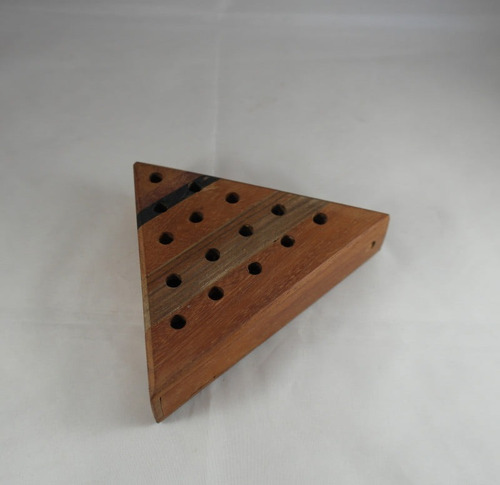 Solitario Chino (senku) Triangular De Madera