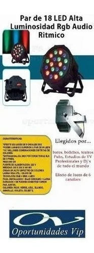 Imagen 3 de 6 de Luz Proton Par Rgb Audioritmico Dmx 18 Led Alta Luminosidad