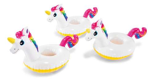 Intex Portavasos Inflables De Unicornio Flotante, Paquete De