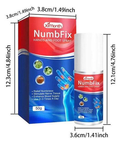 Spray Para Dor Nos Nervos Das Mãos E Dos Pés 50g