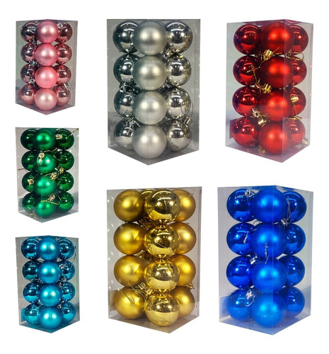 Adornos Navideños Set Bolas De Navidad 4cm X16 Unidades