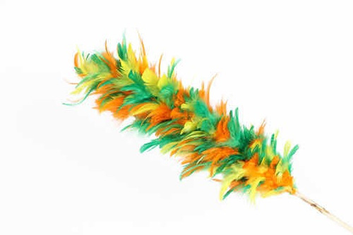 Imagen 3 de 6 de Plumero Sacudidor Pluma Natural Colores Largo 52cm ( 1 Pza )