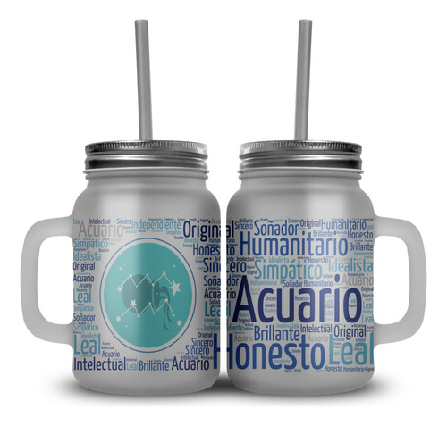 Mason Jar Horóscopo Acuario Cualidades