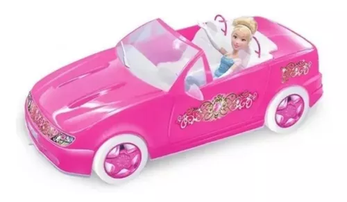 Carro Super Conversível Para Barbie Pink Grande 60 Cm Líder