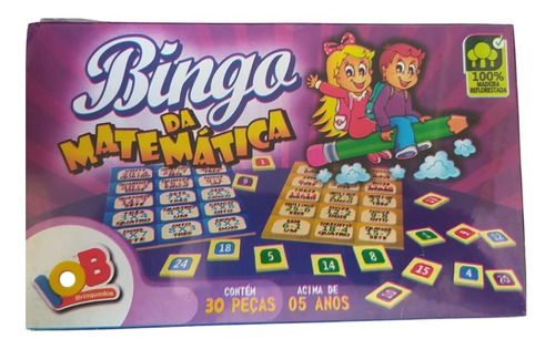 Jogo Bingo Matemática 30 Peças Iob Brinquedo Educativo