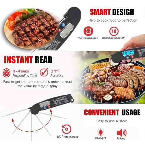 Termómetro Digital Para Carne De Lectura Instantánea Con Son