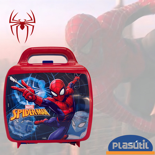 Lancheira Super Heróis Homem Aranha Infantil Plasutil