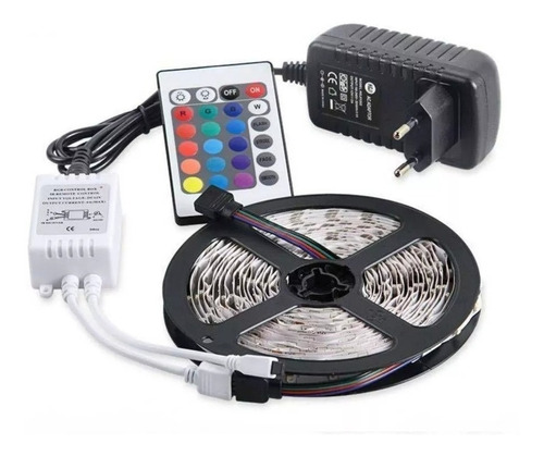 Fita Super Led 5mt Rgb 5050 Prova D'água + Controle+ Fonte