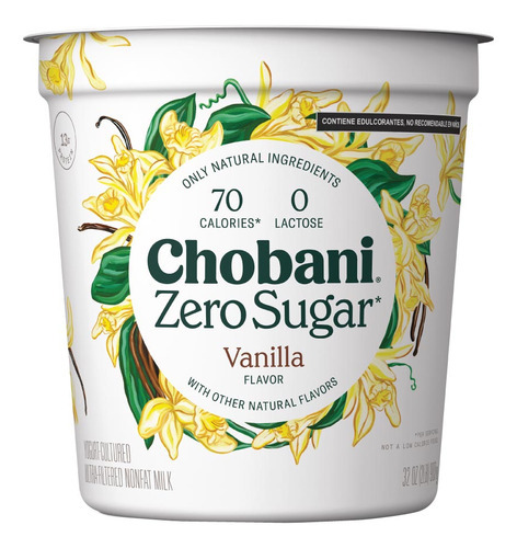 Yoghurt Chobani Batido Zero Sugar Vainilla 907g