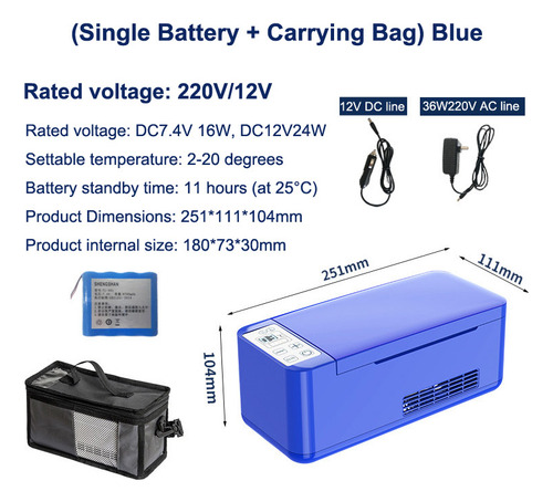 Versión De Batería Única Refrigerador Portátil De Insulina