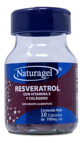 Resveratrol Con Vitamina E Y Colageno 30 Caps De 700 Mg C/u,