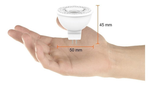 Imagen 5 de 5 de Foco Led Mr16 Gu5 5.5w Luz Blanca Calida 350lm Mr16-led/5.5w