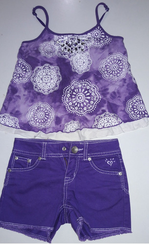 Justice Conjunto Short Y Franela De Niña Talla 6 Y Talla 8