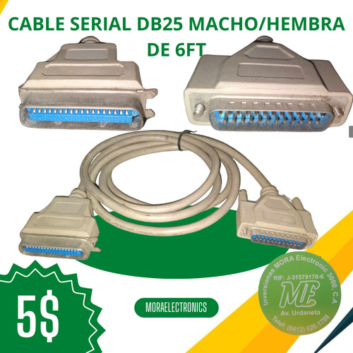 Cable Serial Db25 Macho/hembra 