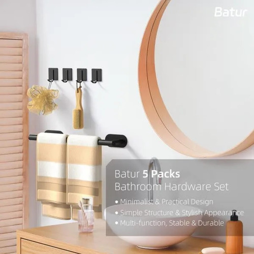 Batur Paquete De 5 Toalleros, Toalleros Para Baño Autoadhesi