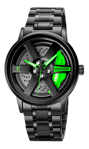 Reloj pulsera Skmei 1787 color negro - fondo negro/verde
