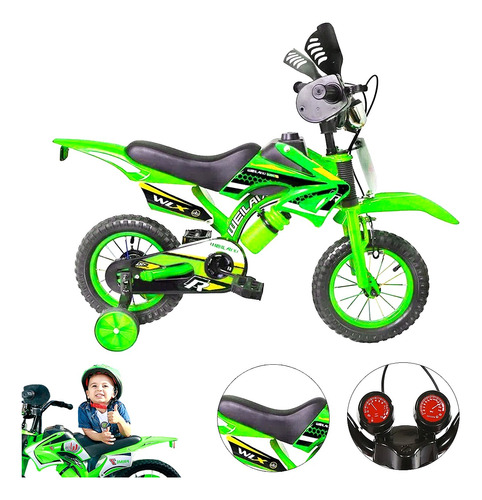  Bicicleta Infantil Motocross Niño R-12 Ruedas Entrenamiento