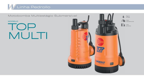 Bomba de agua sumergible multietapa Pedrollo Top 1 de 110 V y 1/2 cv