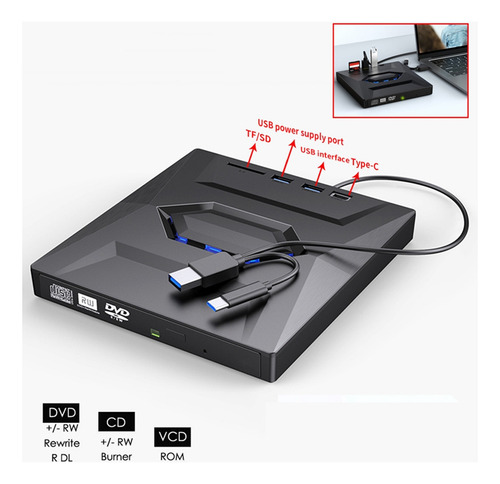 Grabadora De Cd Y Dvd Externa, Reproductor De Cd Y Dvd C/usb