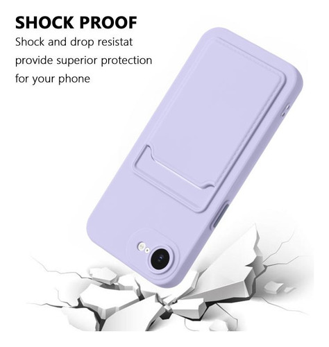 Capa Tpu Para iPhone 16e Com Slot Para Cartão