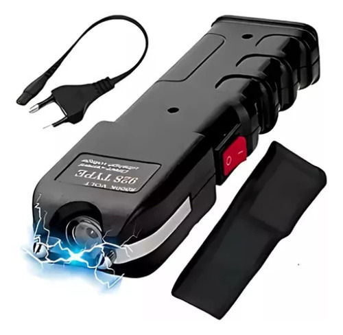 Lanterna Taser 1200w Bivolt Lc Teser - Defesa Pessoal Led Branco Preto