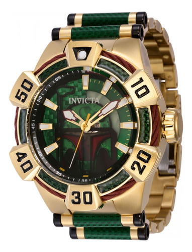 Reloj Invicta 40973 Dorado Hombres Color de la correa Oro Verde Color del bisel Oro Color del fondo Verde/Rojo