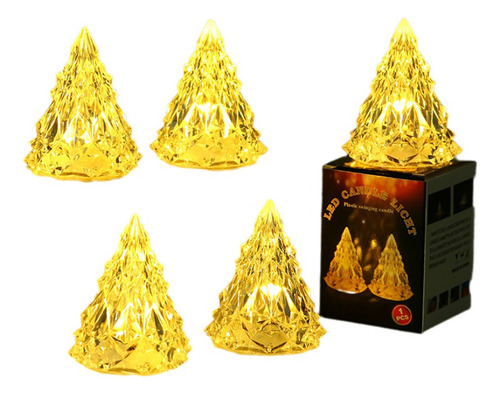 5pcs Luz Nocturna Cristal Esfera Estructura Árbol Navidad