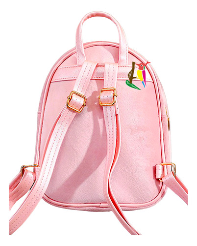 Mochila Mini Urbana Afelpada Adolescente Nenas Dama Rosa Liso
