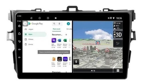 Multimidia Toyota Corolla 2009/2013 Android 14 Carplay 9p