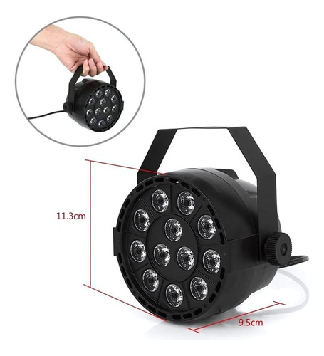 10 Mini Refletor Par Digital Strobo Dmx 12 Led Rgbw 110/220v
