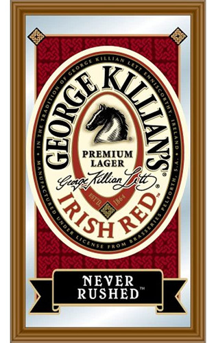 La Irlandés George Killian Logo Rojo Enmarcado Espejo