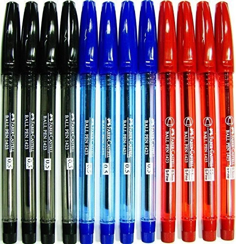 Esfero - New Faber-castell 12 Pens Blue / Negro / Red Ink Ba