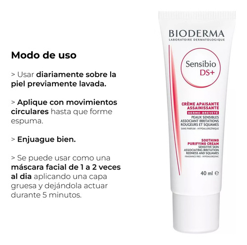 Crema Bioderma Sensibio Ds+ Para Pieles Con Rojeces 40 Ml