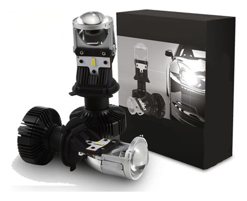 Kit Led H4 Mini Projetor Canhão Eliptico Shocklight Carro