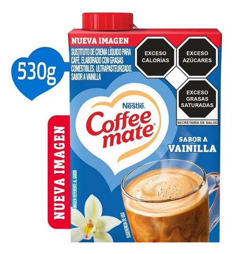 Crema Para Café Coffee Mate Sabor Vainilla 530ml 24pzas