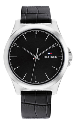 Reloj Tommy Hilfiger De Cuero Negro Para Hombre 1710550