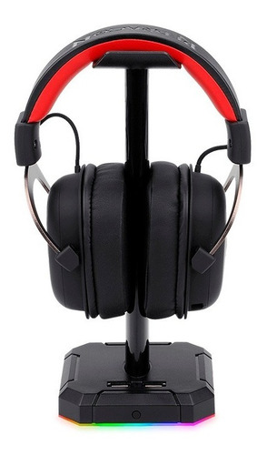 Imagen 5 de 9 de Soporte Gamer Auricular Redragon Scepter Pro Ha300 Rgb Hub
