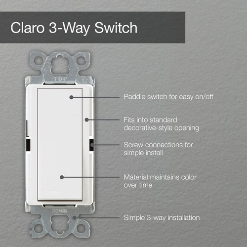 Interruptor Lutron Diva 15 A 3 Vías Blanco 1 Paquete