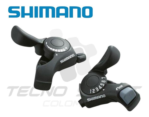 Imagen 2 de 7 de Par Palanca Cambio Shimano Tourney 7 Veloc Tx30 Manillar Mtb