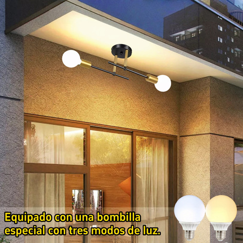Sonheo® Lámparas De Techo Decorativas Colgantes Modernas Lámparas Para Baño Sala Comedor Interiores Lámparas Para Pared Vintage Incluye 2 bombillas con 3 modos de luz ajustables:Cálida,Blanca,Neutra