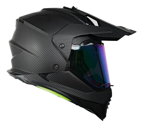 Imagen 3 de 7 de Casco Motocross Negro Kov Onix Tipo Fibra De Carbono Ktm Dm Color Negro Tamaño Del Casco L