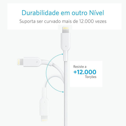 Imagem 3 de 6 de Cabo Powerline Ii iPhone E iPad 1.8 M Anker - Branco