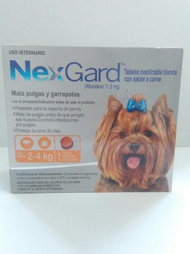 Nexgard Tableta Matapulgas Y Garrapatas De 2a4kg Para Perros